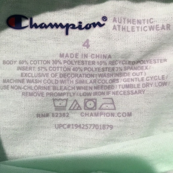 GIRLS size 4 set of 2 champion short mint sleeve shirts. NWT. So soft!! SPF30 - Picture 8 of 12